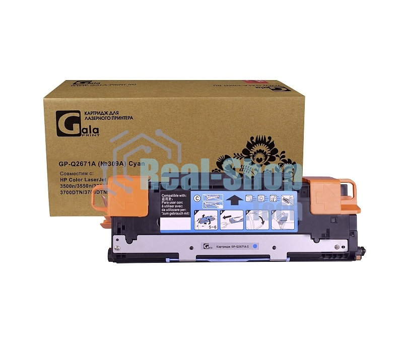 Картридж лазерный GalaPrint GP-Q2671A (№309A) голубой (4000 стр) для HP Color LaserJet 3500/3550/3500n/3550n/3700/3700N/3700DN/3700DTN/3700DTNS