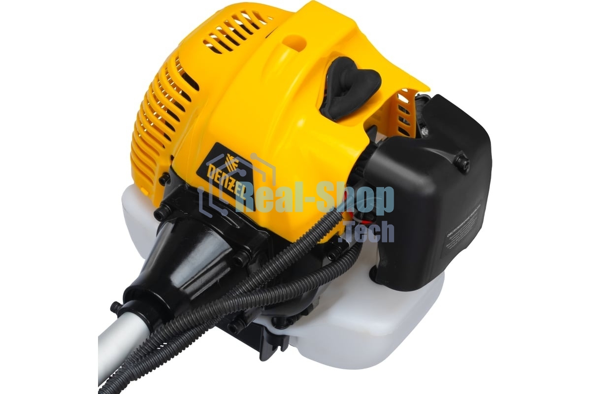 Триммер бензиновый Denzel DT-52E, 52 см3, неразъемная штанга, электростартер, состоит из 2 частей