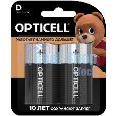 Элемент питания алкалиновый D/LR20 1.5В (блист. 2шт) Basic Opticell 5051005