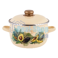 Кастрюля Appetite 1MC221P Avocado с крышкой, сферическая эмалированная 5,5 л