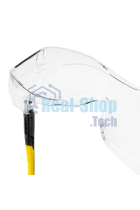 Очки защитные Denzel открытые, поликарбонатные, увеличенная прозрачная линза, регулируемые дужки