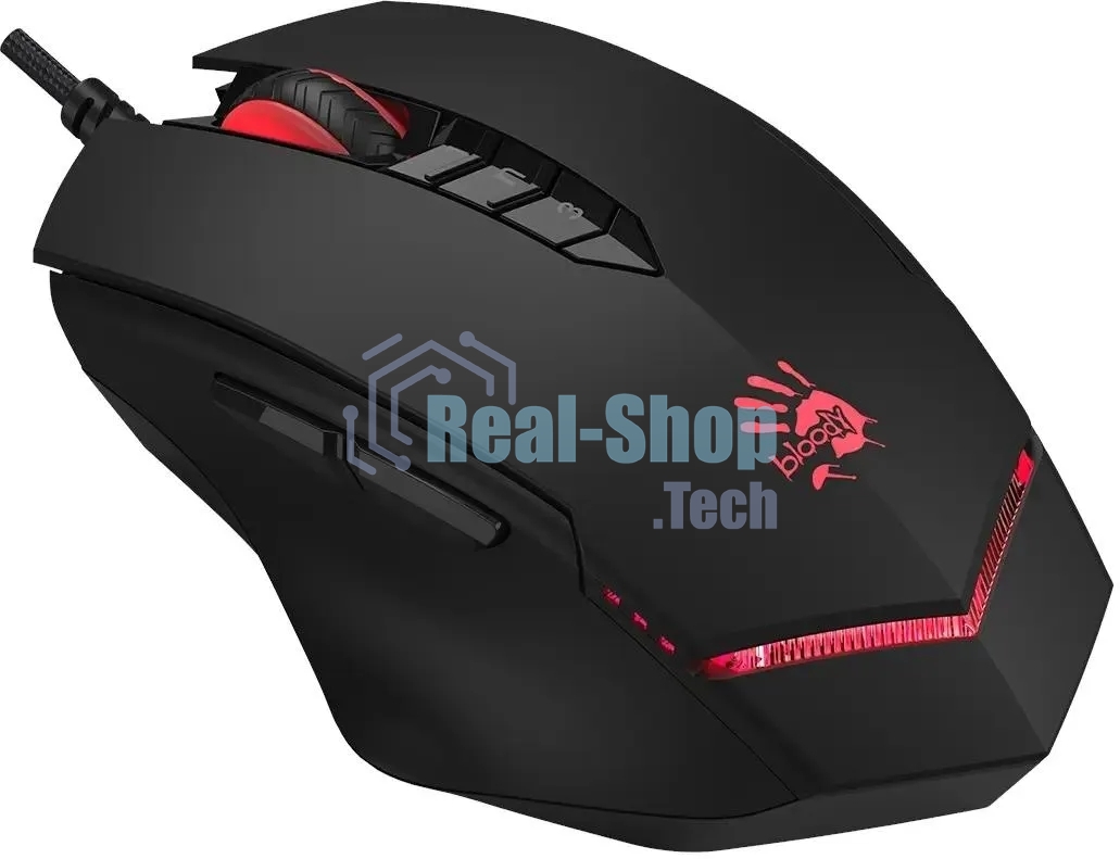 Мышь проводная A4Tech Bloody V8 черный, 3200 dpi, USB, кнопки - 8