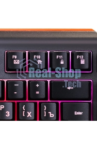 Клавиатура проводная Oklick 717G BLACK DEATH черный/оранжевый USB Multimedia for gamer LED