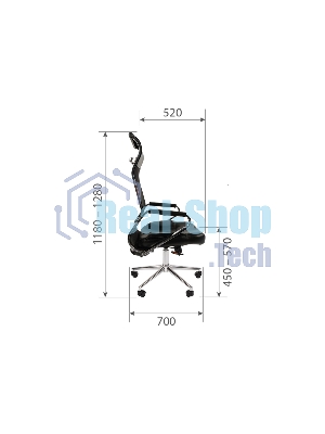 Кресло Chairman 700 черный, сетка, 120 кг, механизм качания