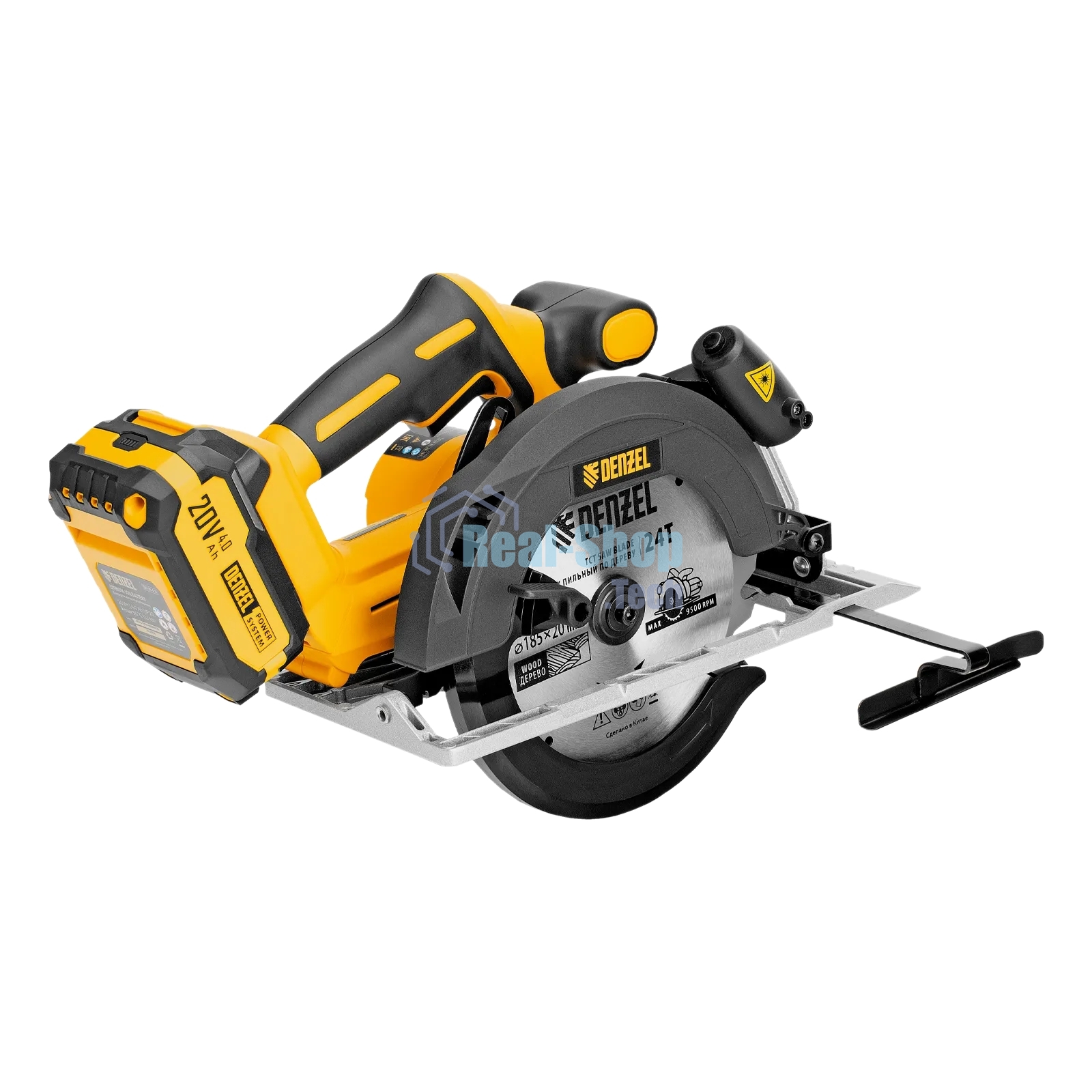Пила циркулярная аккумуляторная бесщет. Denzel CCSH-BL-20-185, 185 мм, Li-Ion, 20 В