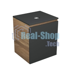 Тумба Bau Dream Blackwood 50 графит, раковина BAU Nimb 51х41 белая, смеситель Hotel Dream Black, нерж. сталь, черный
