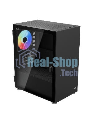 Компьютерный корпус Aerocool/Formula CS-111-G-BK-v1 (mATX, 0.5мм, стекло, USB 3.0 x1, USB 2.0 x2, 1x 12cm Black Fan)