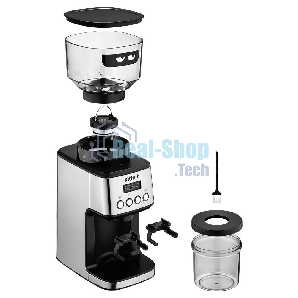 Кофемолка Kitfort КТ-790 180Вт сист.помол.:жернова вместим.:320гр нержавеющая сталь/черный