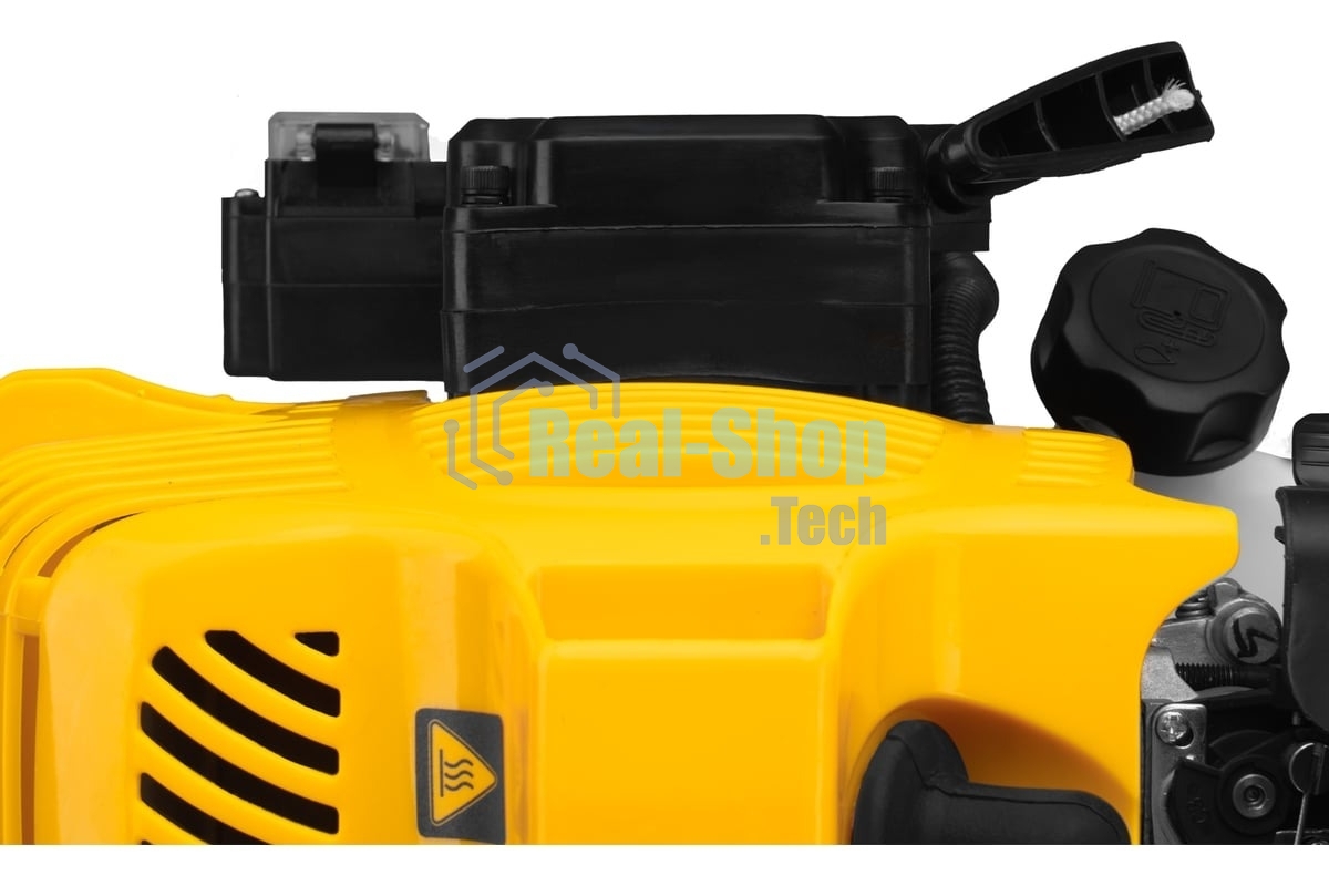 Триммер бензиновый Denzel DT-52E, 52 см3, неразъемная штанга, электростартер, состоит из 2 частей