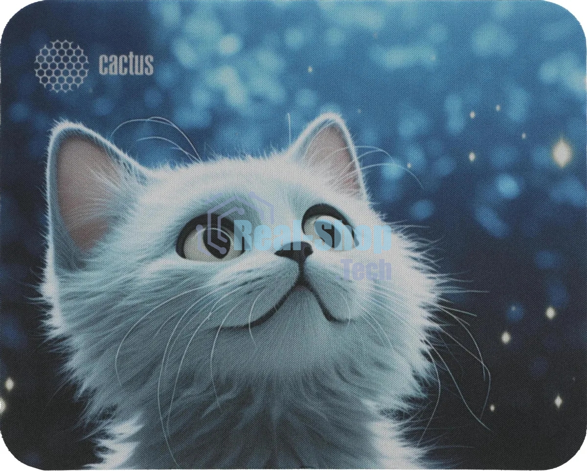 Коврик для мыши Cactus белый Cat 220x180x2мм (CS-MPC-P06XS)
