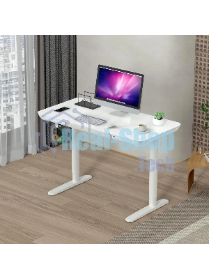 Стол компьютерный Cactus CS-EGD-WT-LED столешница закаленное стекло, белый каркас белый