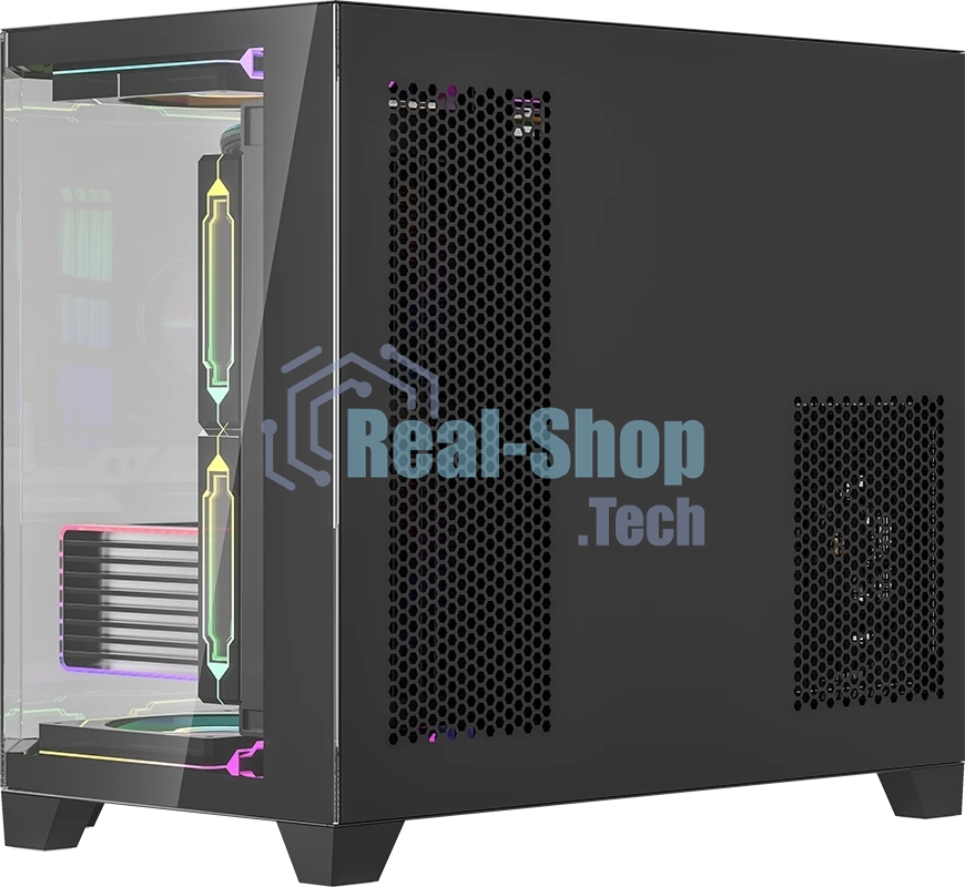Компьютерный корпус AeroCool/Formula Crystal Z6M Floe черный без БП mATX 4x120мм 2xUSB3.0 audio bott PSU