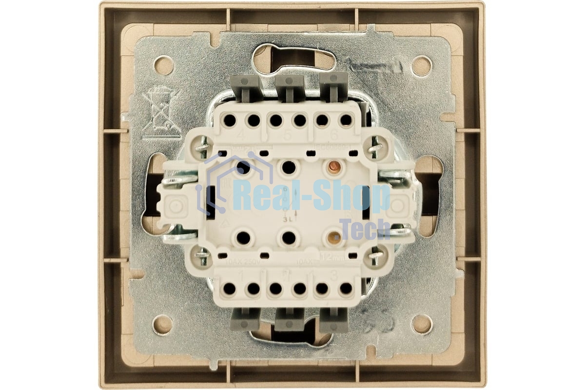 Выключатель LEZARD 704-3688-111QC 1-кл. с индик. СП ZIMA IP20 10А безвинт. зажим, зол.