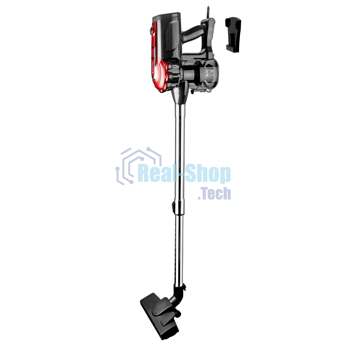 Пылесос вертикальный BRAYER BR4268 серый/красный, питание от сети, 185 Вт, уборка сухая, пылесборник 0,8 л