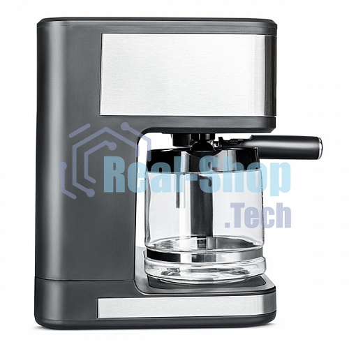 Кофеварка 2 в 1 BQ CM1005 сталь/черный, исп. кофе - молотый, 1.5 л, 1850 Вт, 15 бар