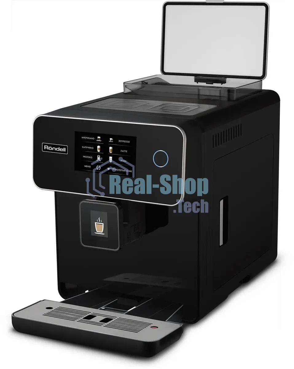 Кофемашина автоматическая Rondell RDE-1114 черный, исп. кофе - молотый/зерновой, 1.6 л, 1500 Вт, 20 бар