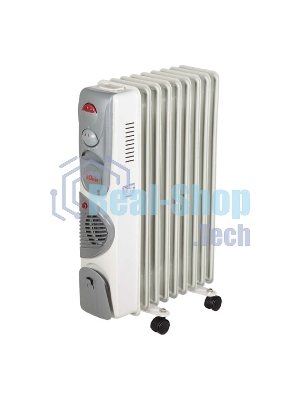Обогреватель масляный Ресанта ОМ-9НВ (9 секций), белый, 2400 Вт, 25 м2, термостат