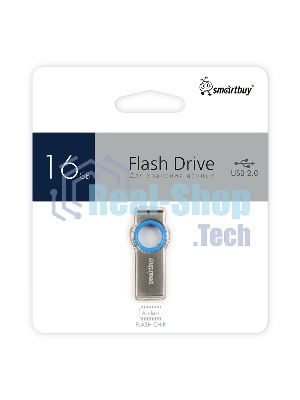 Флешка USB SmartBuy MC2 Metal Blue (SB016GbMC2), 16Gb, USB 2.0, R/W 25/15, синий/серебристый
