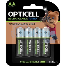 Аккумулятор Opticell Turbo 6080002 AA NiMH 2600mAh (4шт) блистер