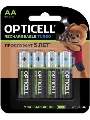Аккумулятор Opticell Turbo 6080002 AA NiMH 2600mAh (4шт) блистер