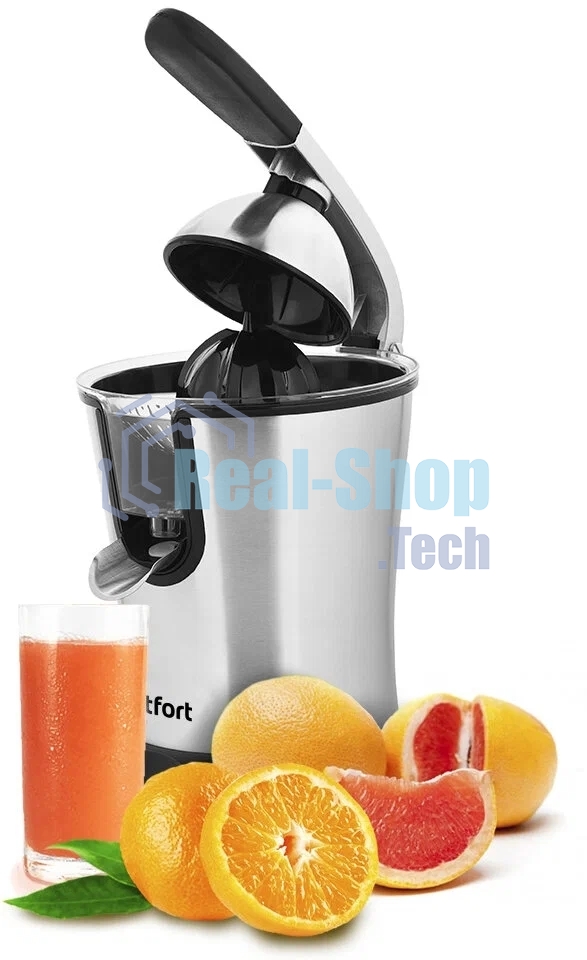 Соковыжималка цитрусовая Kitfort КТ-1108 160Вт серебристый/черный