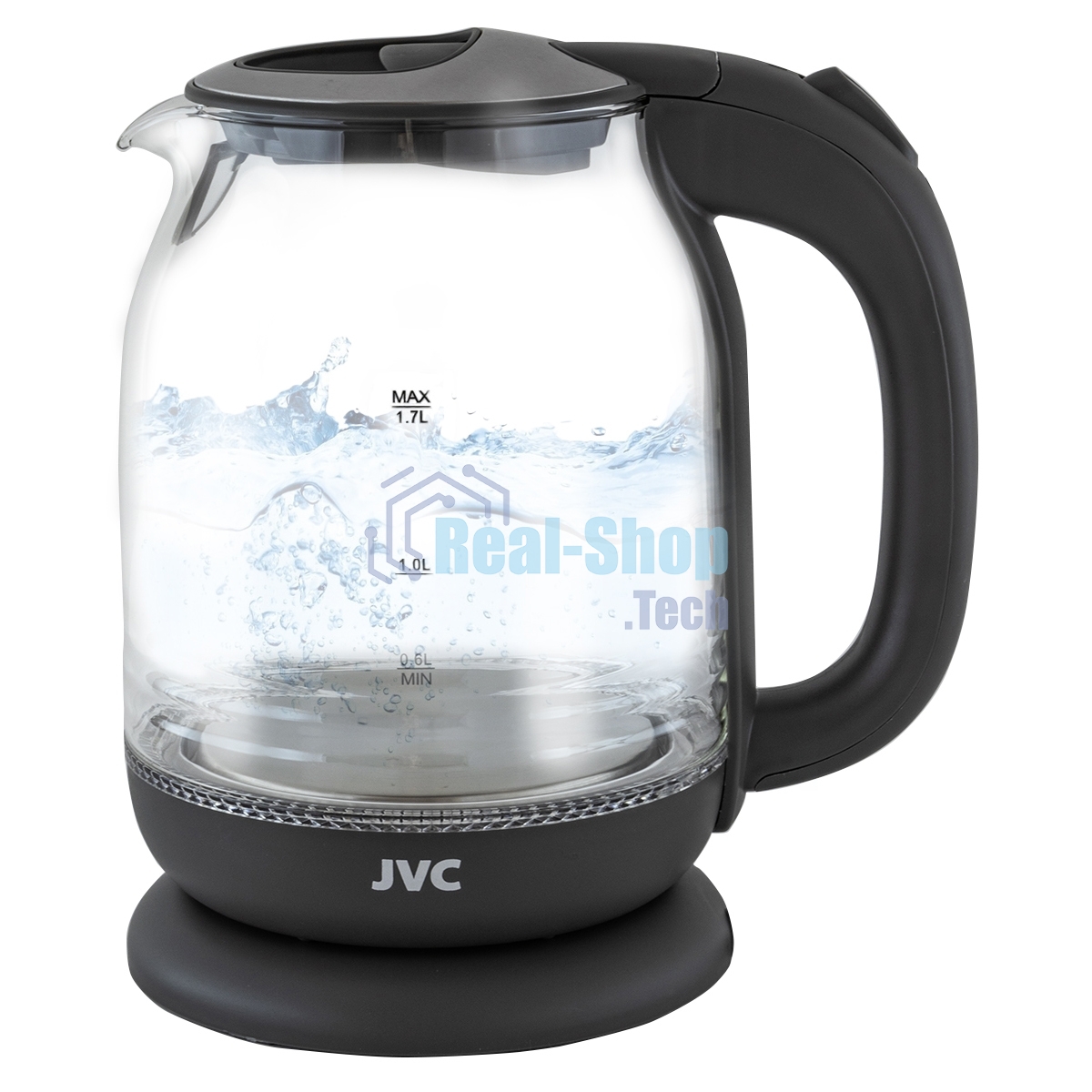 Чайник электрический JVC JK-KE1510 grey, объем 1,7л, максимальная мощность 2200 Вт