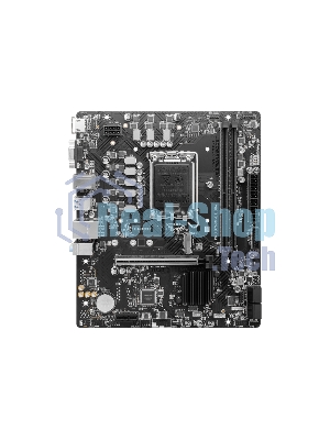 Материнская плата MSI PRO B760M-E DDR4, LGA 1700, Intel B760, 2xDDR4, 4xSATA, 1xM.2, 1xPCIe 4.0 x16, 1xPCIe 4.0 x1, 1xHDMI, 1xVGA, 1x1Gb LAN, 2xUSB-A 3.2 Gen 1, 4xUSB-A 2.0, 3x3.5 мм, 7.1, mATX