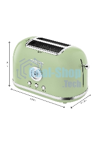 Тостер Galaxy Line GL 2911, райская олива, металл, 900 Вт, 6 степеней поджарки