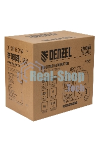 Генератор инверторный Denzel GS-2200iS, 2,2 кВт, 230 В, закрытый корпус, ручной старт