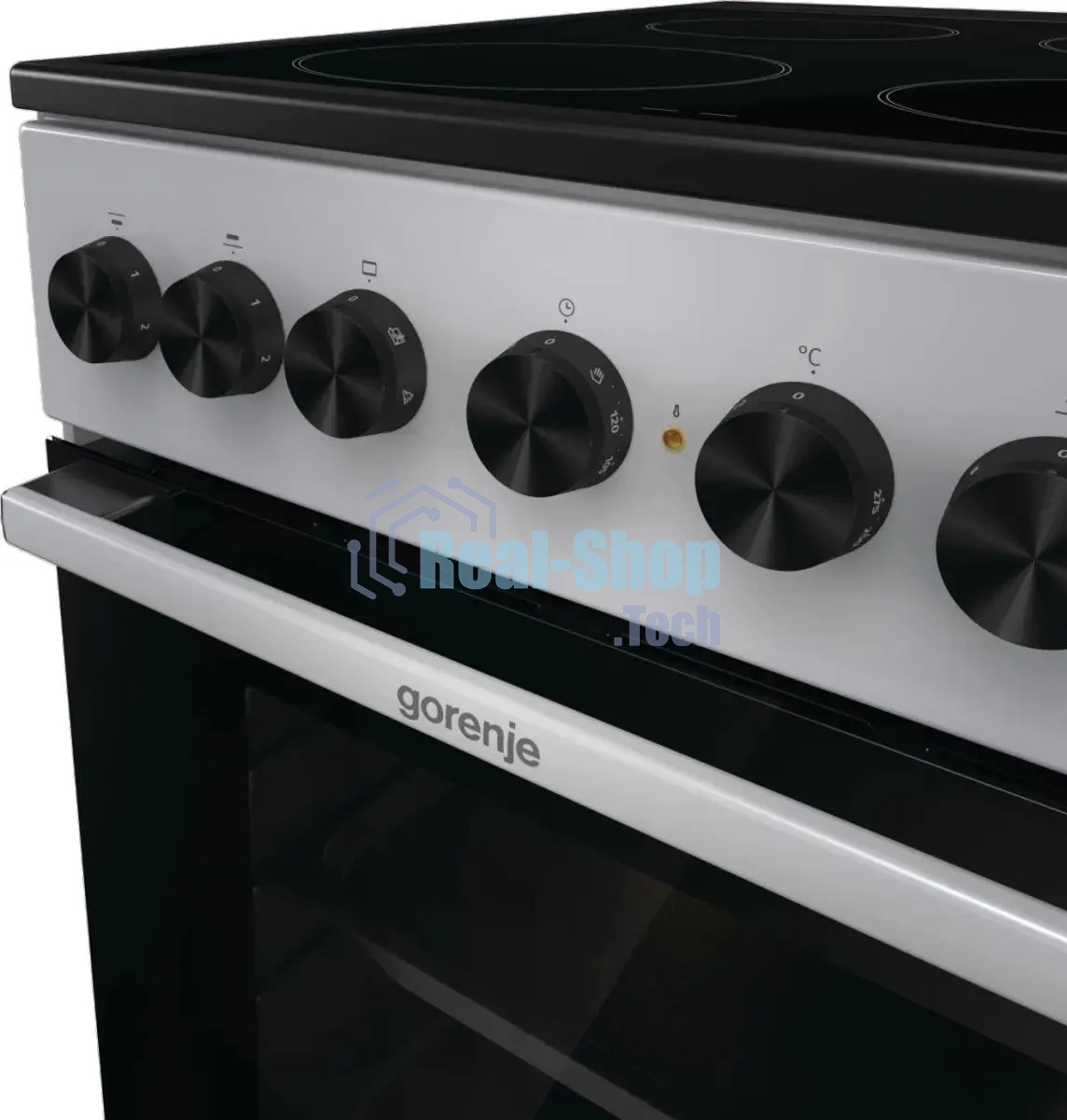 Плита электрическая Gorenje GEC5B20SG серый, конфорок 4 электрических, духовка 68 л, 50 см x 85 см x 59.4 см