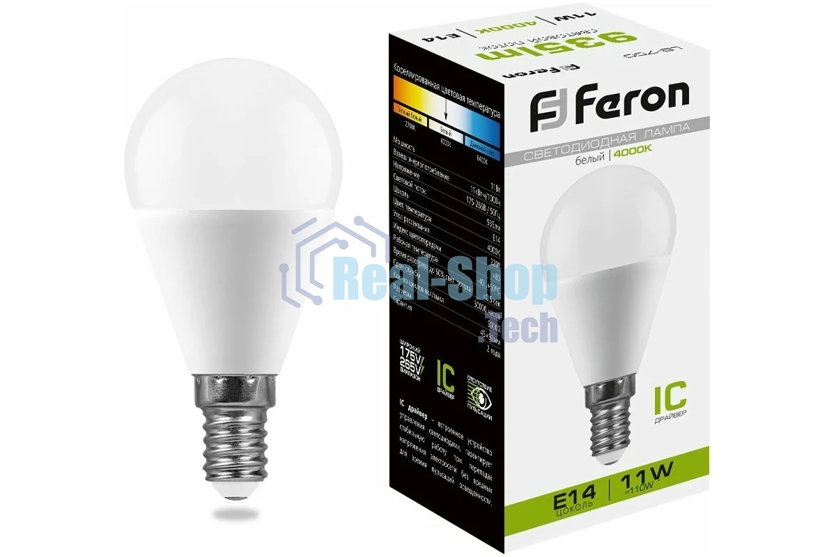 Лампа светодиодная Feron LB-750 11W 230V E14 4000K