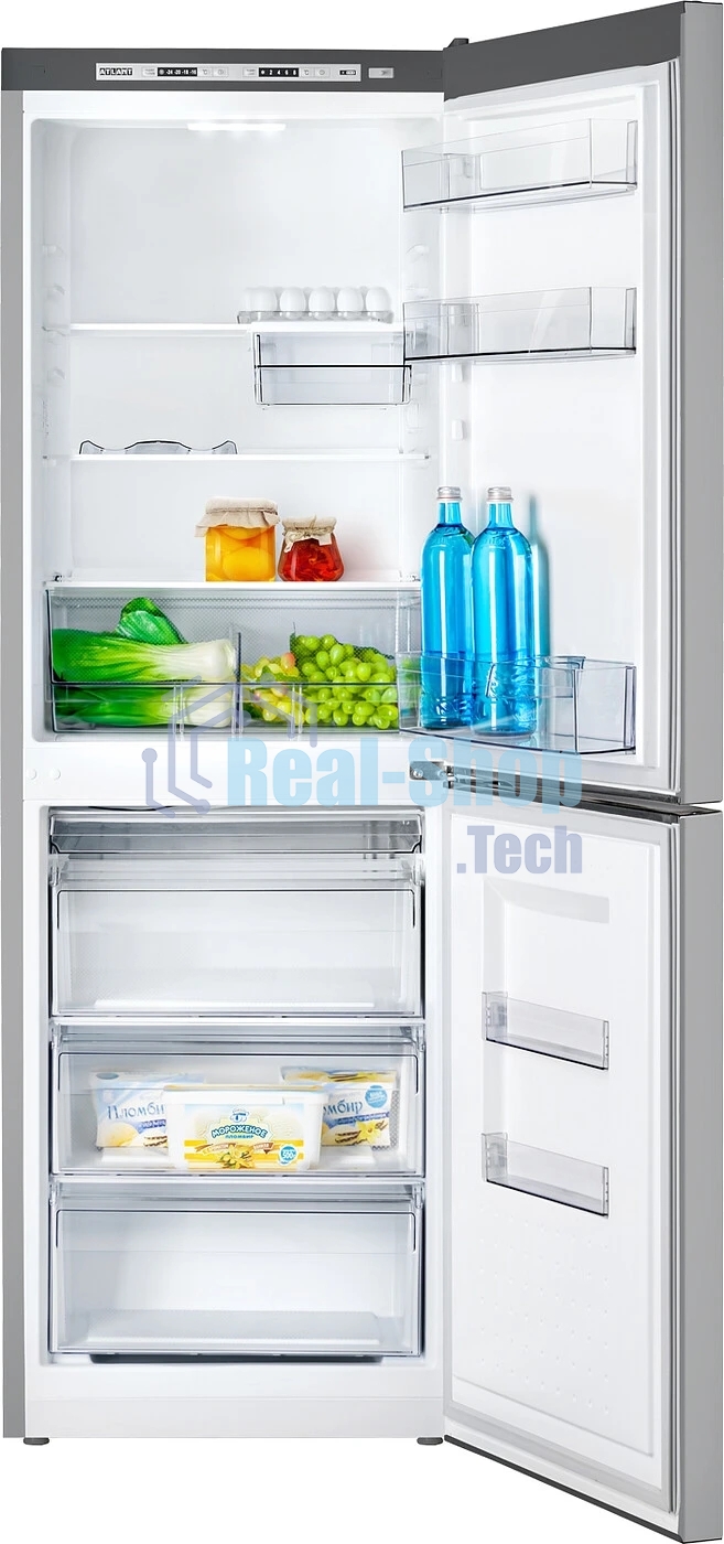 Холодильник Atlant ХМ 6619-189 серебристый двухкамерный 205/119л морозилка снизу