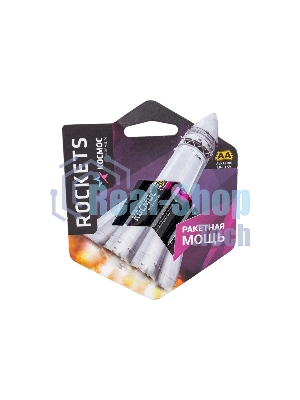 Элемент питания алкалиновый LR6 KOSMOS premium ROCKETS (блист. 4шт) Космос KOSLR6ROCKETS4BL