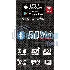 Автомагнитола ACV AVS-912BG, 1 DIN, Bluetooth, USB Type-A, AUX