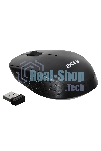 Мышь беспроводная Acer OMR020 черный, 1200 dpi, радиоканал, USB, кнопки - 3