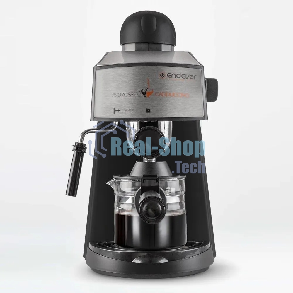 Кофеварка рожковая Endever Costa-1050 черный/стальной, исп. кофе - молотый, 0,2 л, 900 Вт, 5 бар