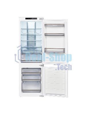 Встраиваемый холодильник Maunfeld MBF17754NFWHGR LUX Inverter белый двухкамерный 179/66 л морозилка снизу, NoFrost