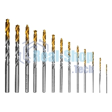 Набор сверл по металлу Denzel 1,5-6,5мм, Р6М5-TiN, Golden Tip, 13 шт 723002