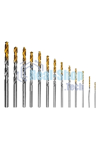Набор сверл по металлу Denzel 1,5-6,5мм, Р6М5-TiN, Golden Tip, 13 шт 723002