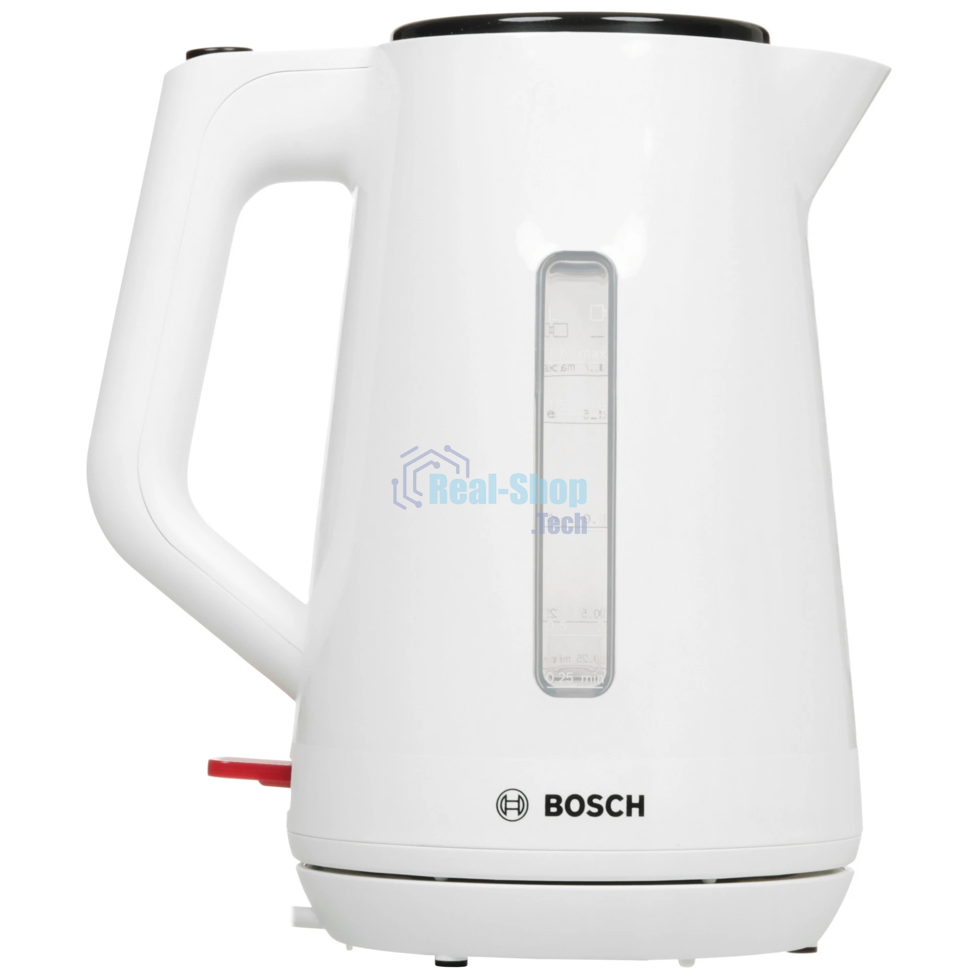 Электрочайник Bosch TWK1M121 белый, 1.7 л, 2400 Вт, скрытый нагревательный элемент