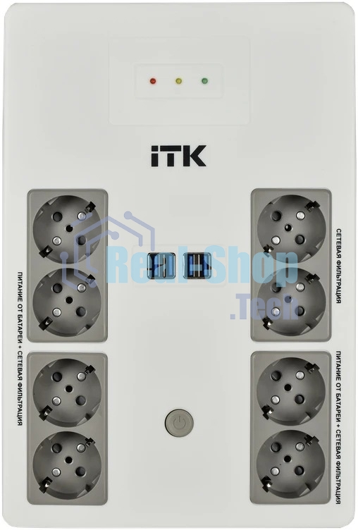 Источник бесперебойного питания ITK Electra EST8-800VA-1-001 / 800 ВА / 480Вт / 8 x CEE 7 (евророзетка)