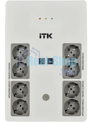 Источник бесперебойного питания ITK Electra EST8-800VA-1-001 / 800 ВА / 480Вт / 8 x CEE 7 (евророзетка)