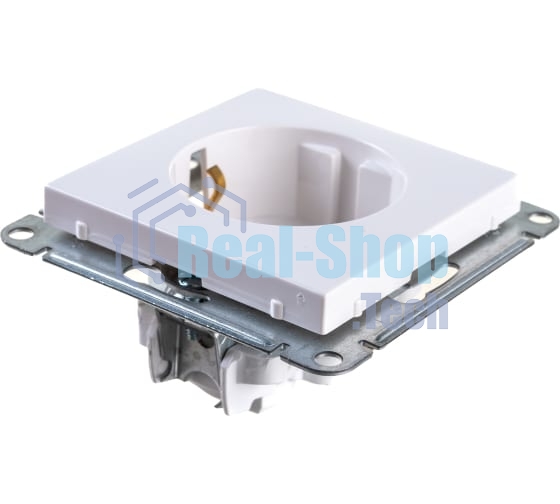 Механизм розетки 1-м СП W59 16А защ. шторки с заземл. белый SchE RS16-152-1-86