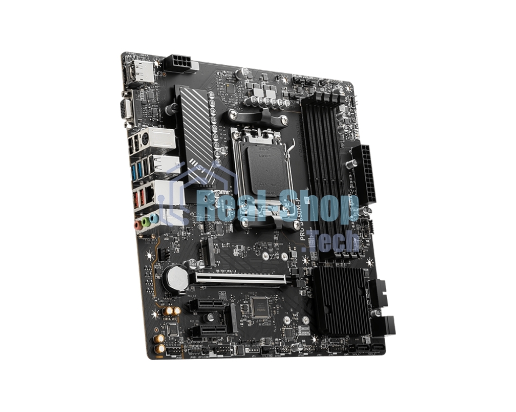 Материнская плата MSI PRO B650M-P, AM5, AMD B650, 4xDDR5, 4xSATA, 2xM.2, 1xPCI-E 4.0 x16, 2xPCI-E 4.0 x1, 1xHDMI, 1xDP, 1xVGA, 1x2.5Gb LAN, 2xUSB 3.2 Gen 1, 2xUSB 3.2 Gen 2, 3x3.5 мм, 7.1, Micro-ATX