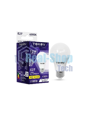 Лампа светодиодная низковольтная TOKOV ELECTRIC 12 Вт А60 4000К Е27 12/24В