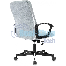 Кресло офисное Бюрократ Triest Fabric серо-голубой Light-28 крестов. металл черный