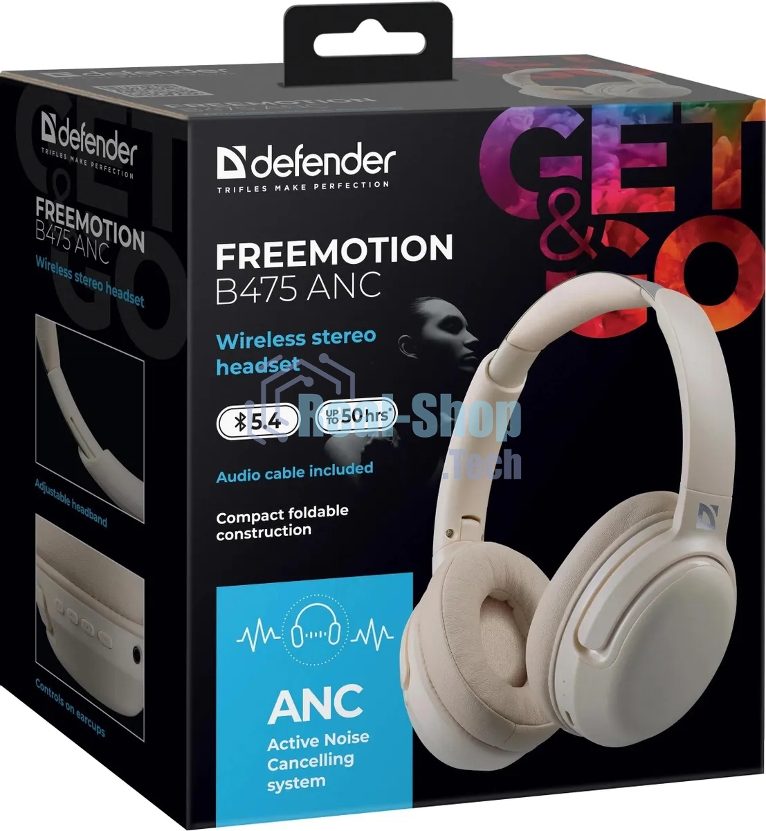 Гарнитура беспроводная Defender FreeMotion B475 ANC бежевый, ANC, Bluetooth