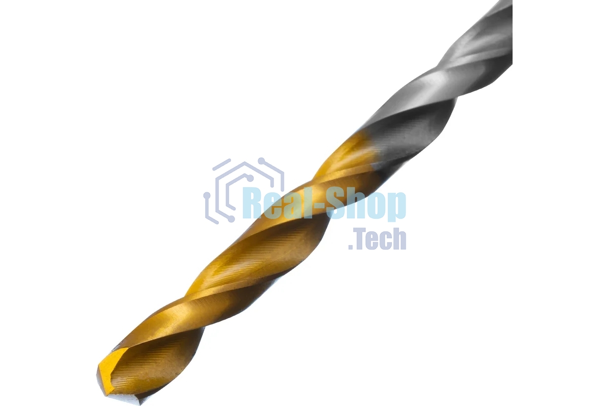 Сверло спиральное по металлу Denzel 4,2 х 119 мм, Р6М5, Golden Tip, удлиненное