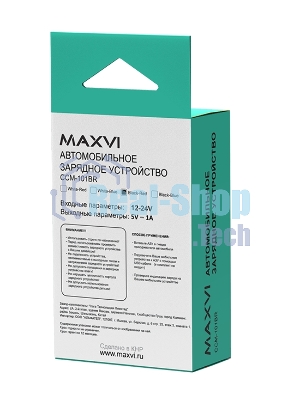 Автомобильное зарядное устройство Maxvi CCM-101BR USB 1А черно-красный