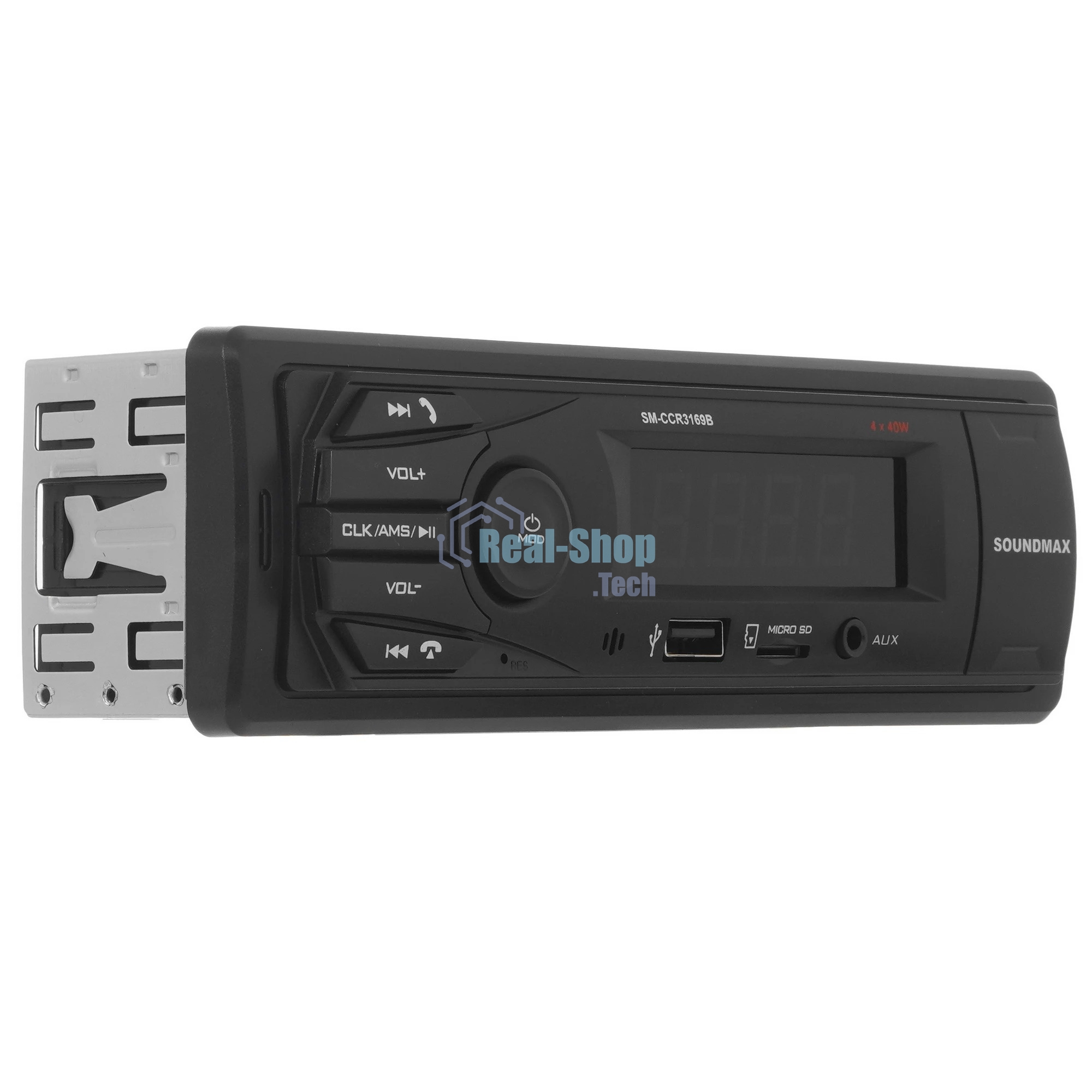 Автомагнитола Soundmax SM-CCR3169B, 1 DIN, Bluetooth, USB Type-A, AUX